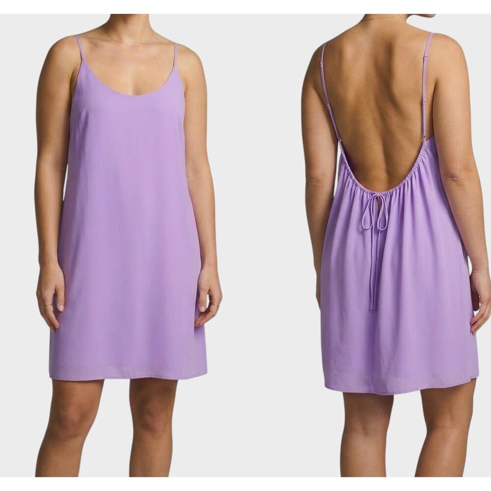 Maronie Large Lilac Purple Summer Swing Dress Open Back